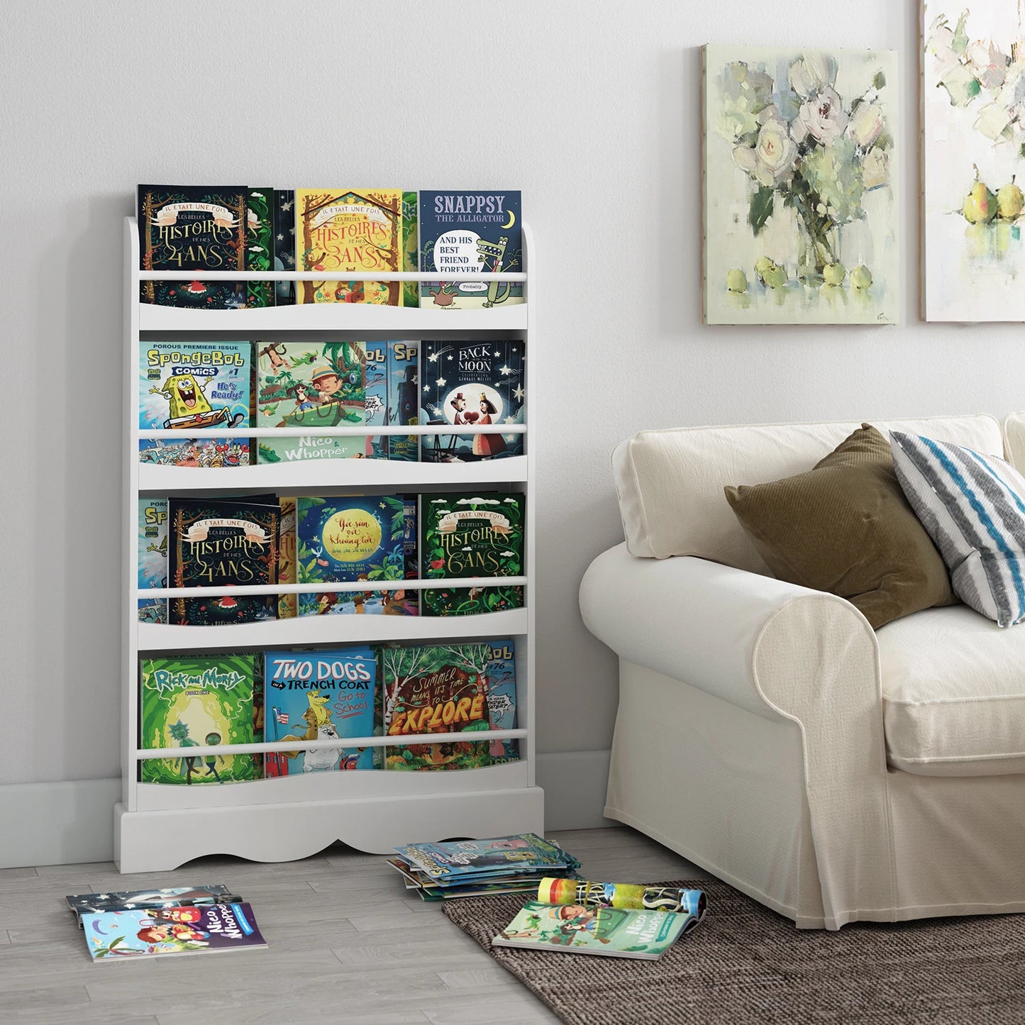 Bibliotheque Enfant Blanc